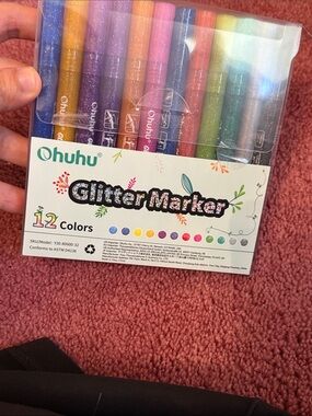 Ohuhu Glitter Marker Set - Assorted Metallic Shades